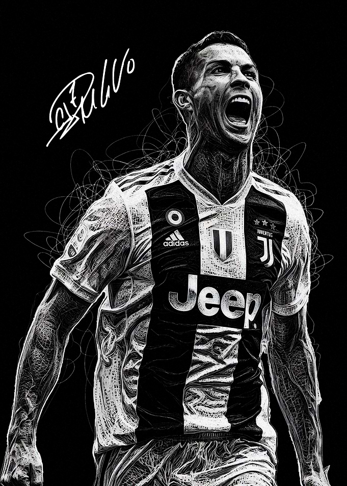 Cristiano Ronaldo Scribble Art Portrait