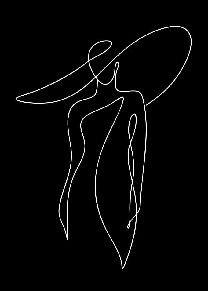 Minimalist One Line Woman Portrait