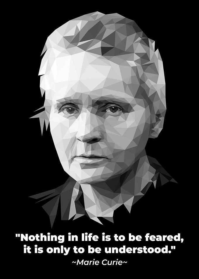 Marie Curie Low Poly Portrait