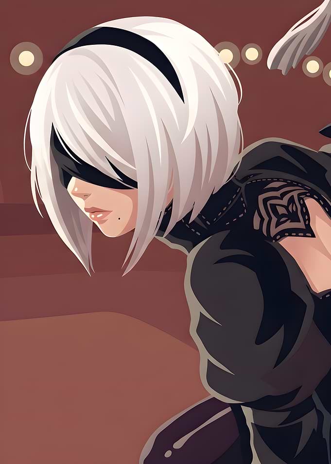 2B from NieR: Automata Portrait