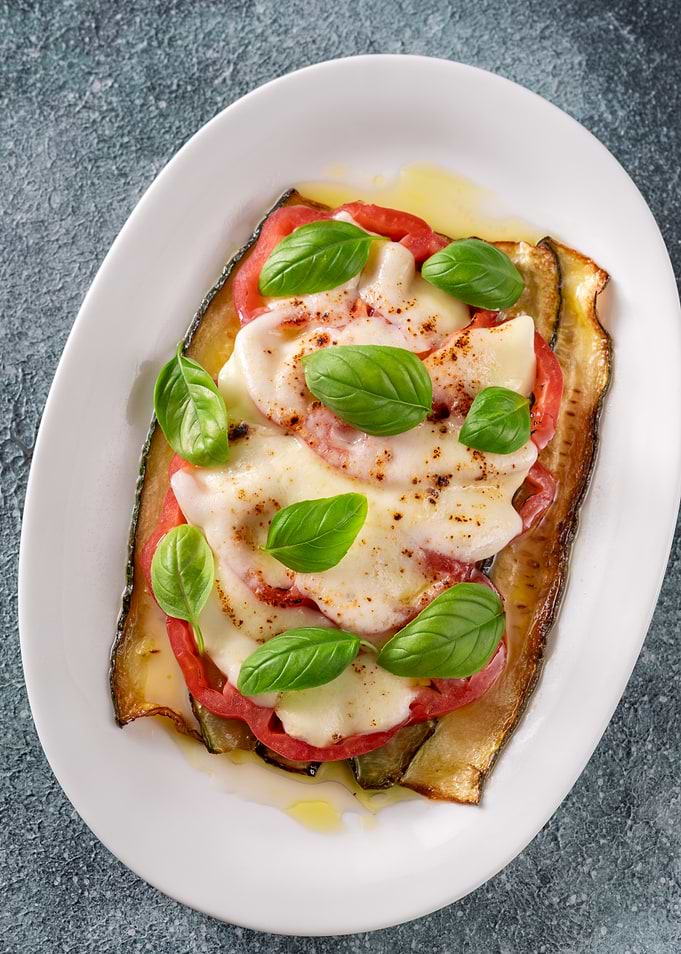 Grilled Zucchini Caprese with Fresh Basil