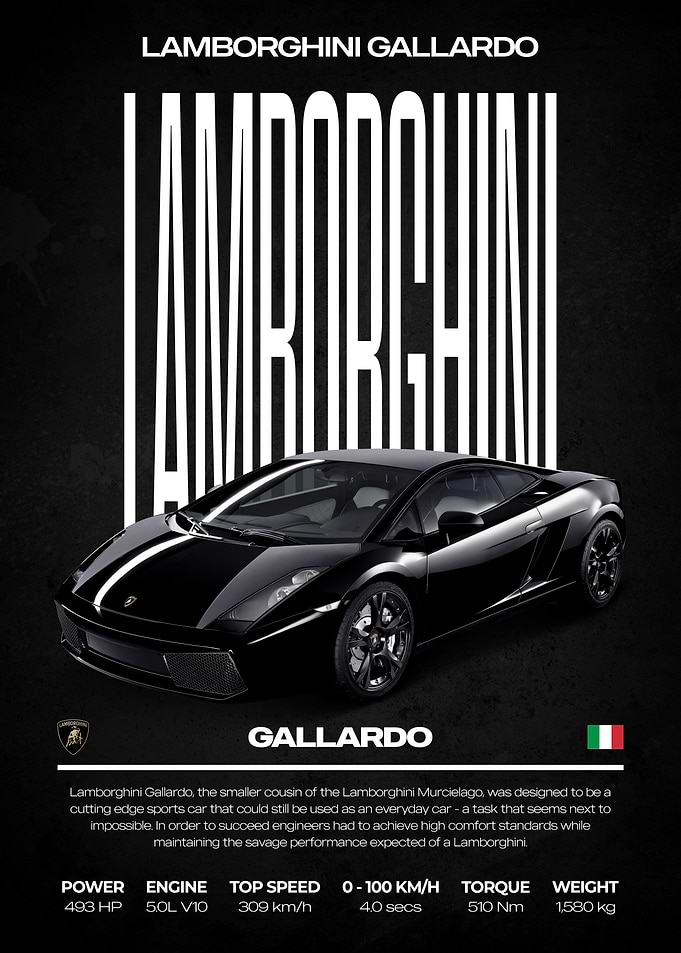 Lamborghini Gallardo Automotive Poster
