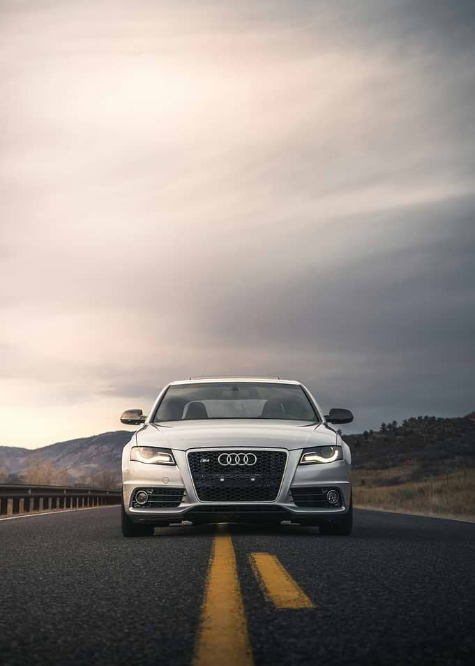 Silver Audi S4 on Open Road