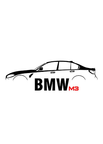 BMW M3 Minimalist Car Silhouette