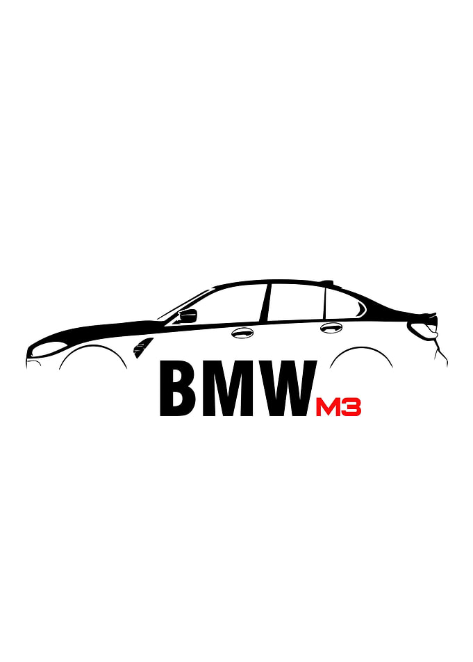BMW M3 Minimalist Car Silhouette
