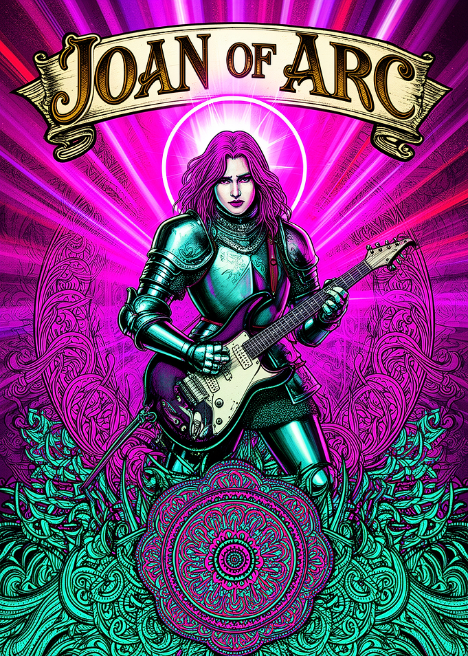 Joan of Arc Rock Guitar Poster