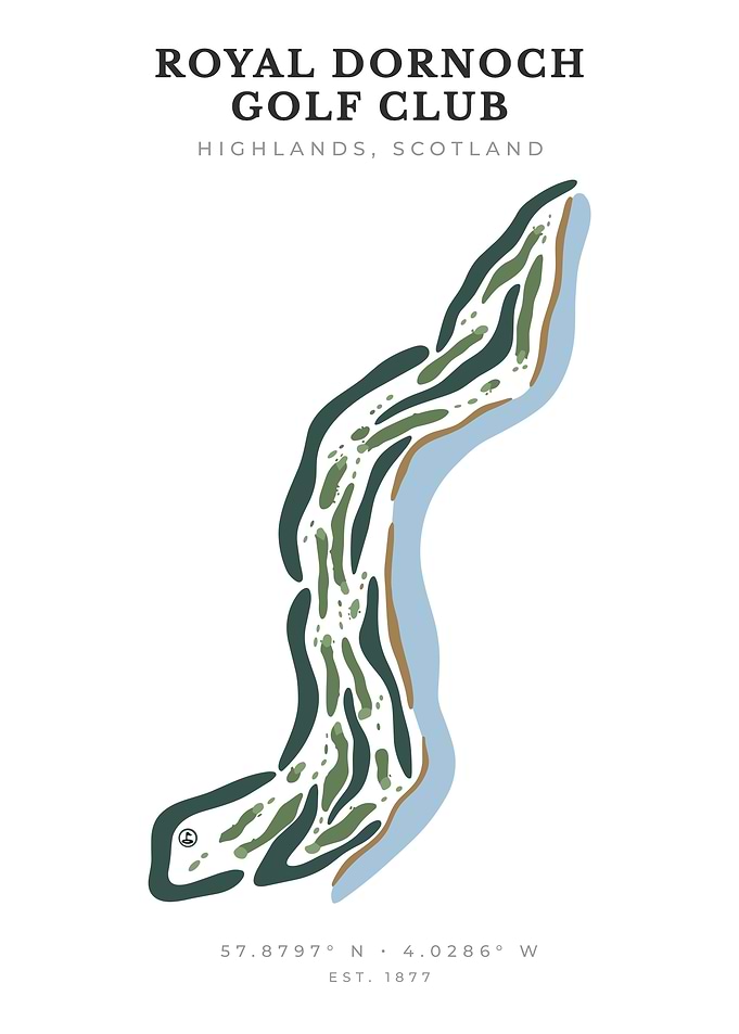 Royal Dornoch Golf Club Map Print