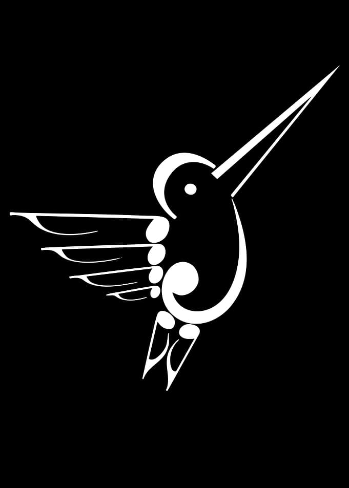 Minimalist Hummingbird Line Art
