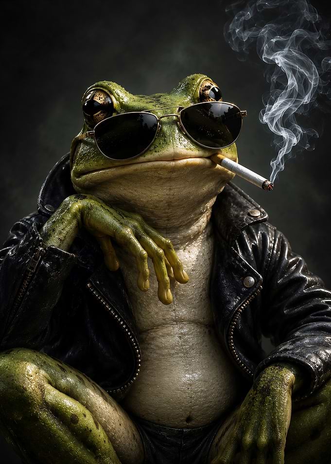 Cool Frog in Leather Jacket