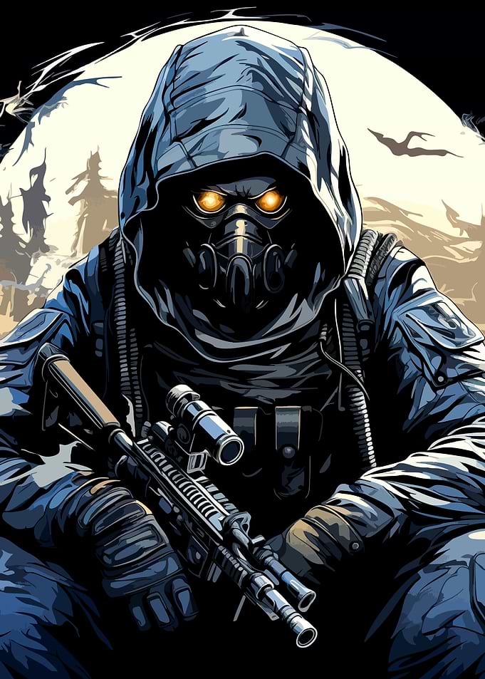 Tactical Soldier with Glowing Eyes