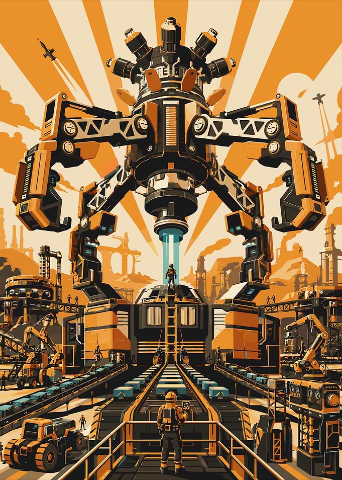 Industrial Sci-Fi Factory Pixel Art