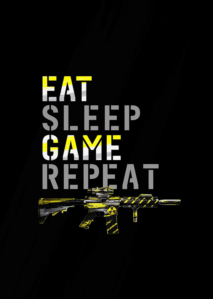 Eat Sleep Game Repeat Gaming Poster