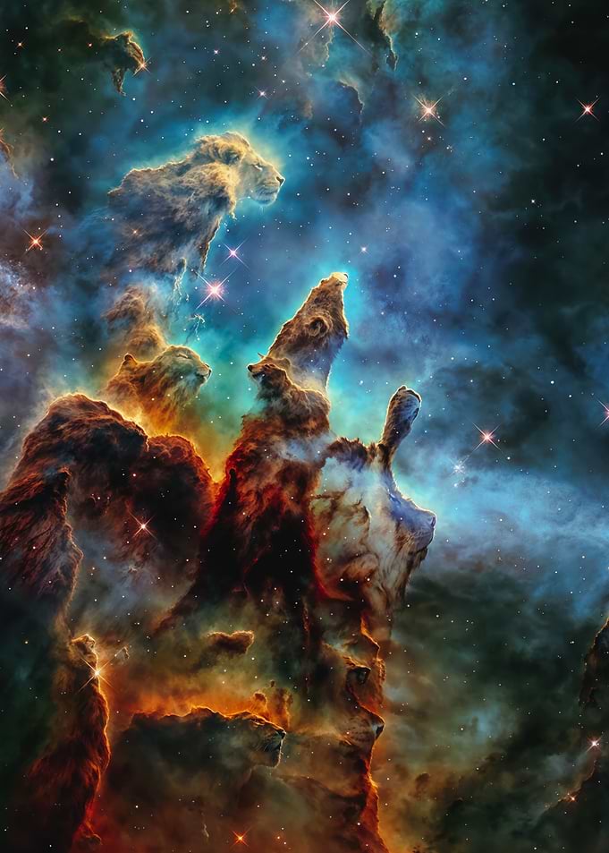 Lion Shaped Nebula In Space