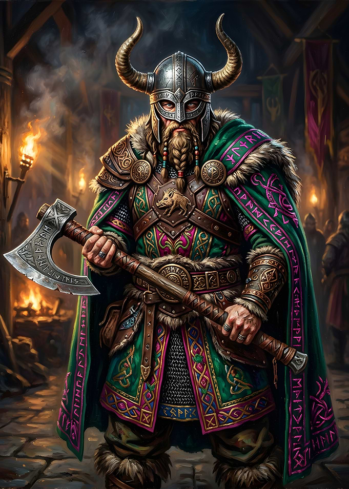 Viking Warrior in Ornate Armor