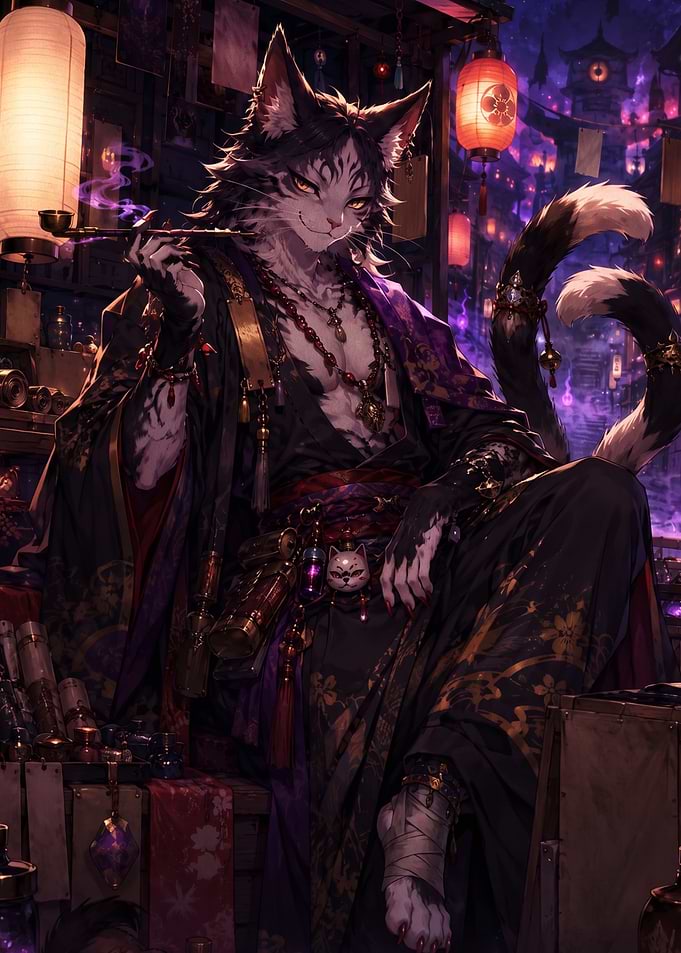 Mystical Cat Folk Merchant