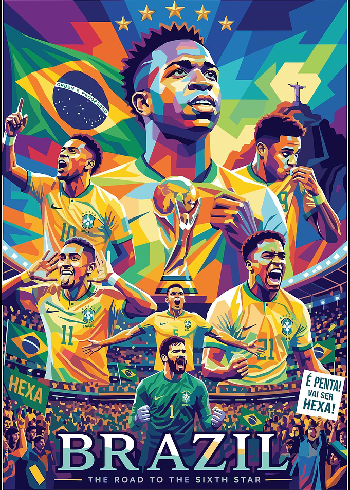 Brazil National Football Team Pop Art