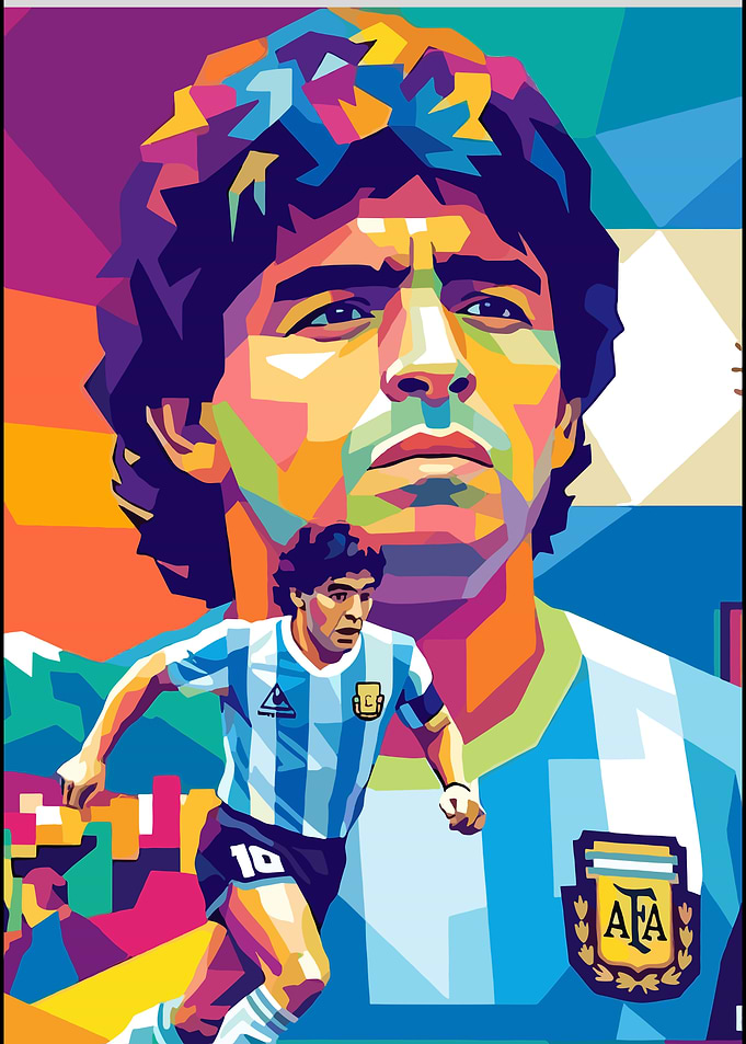 Diego Maradona Pop Art Portrait