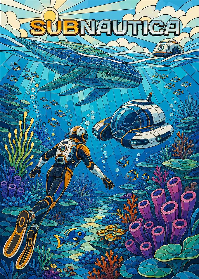 Subnautica Underwater Exploration Art