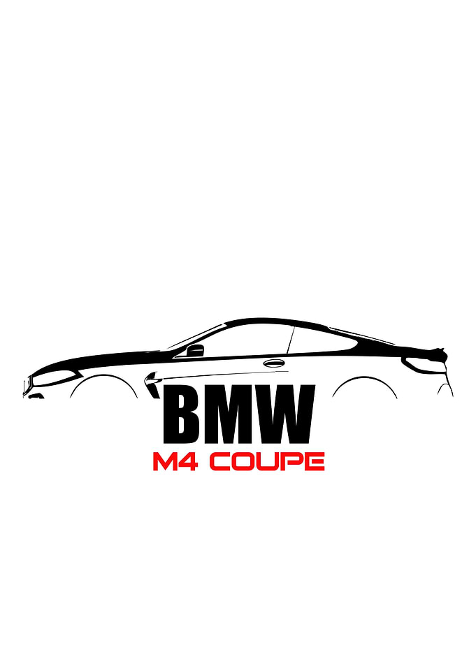BMW M4 Coupe Minimalist Line Art