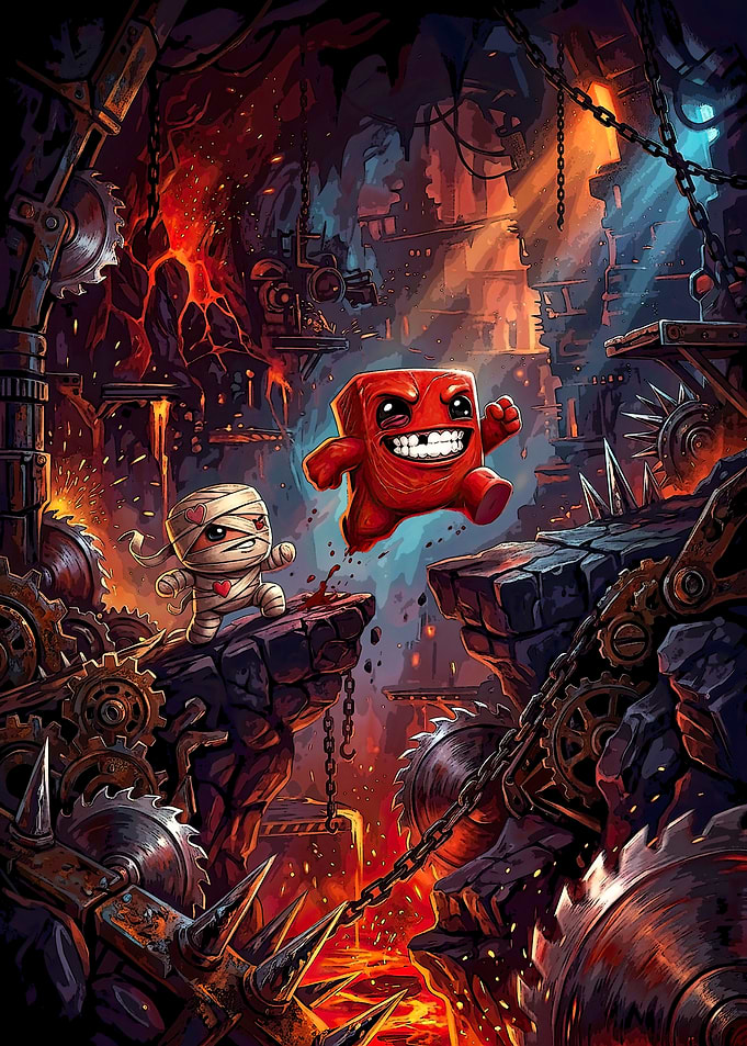 Super Meat Boy and Bandage Girl