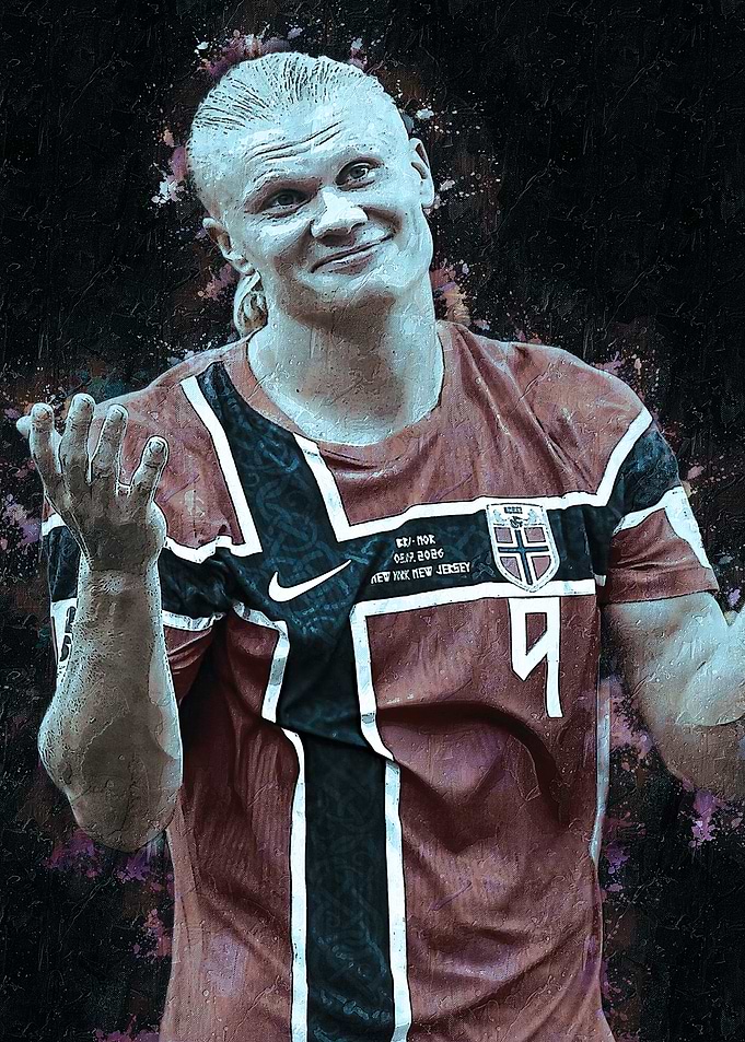 Erling Haaland Norway Soccer Portrait