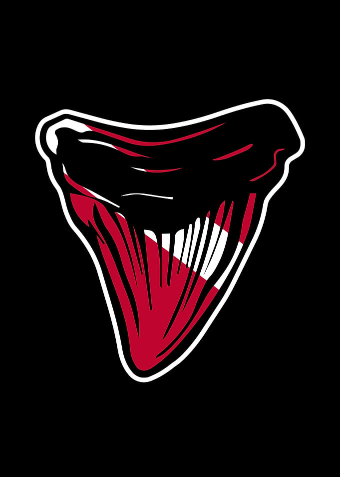 Scuba Diving Flag Shark Tooth Graphic