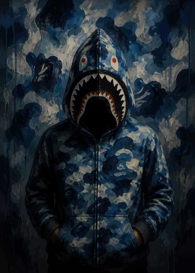 Bape Shark Hoodie Digital Art