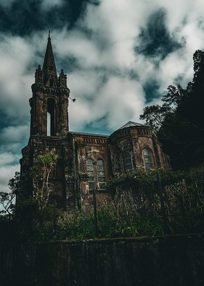 Gothic Church Under Cloudy Sky