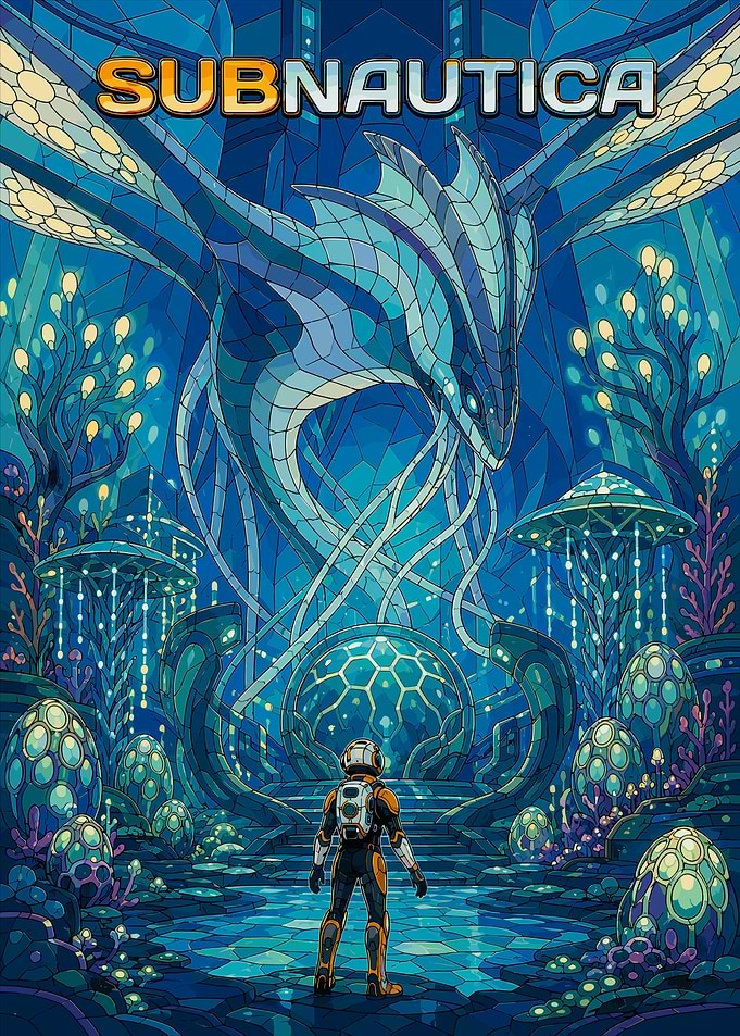 Subnautica Pixel Art Poster