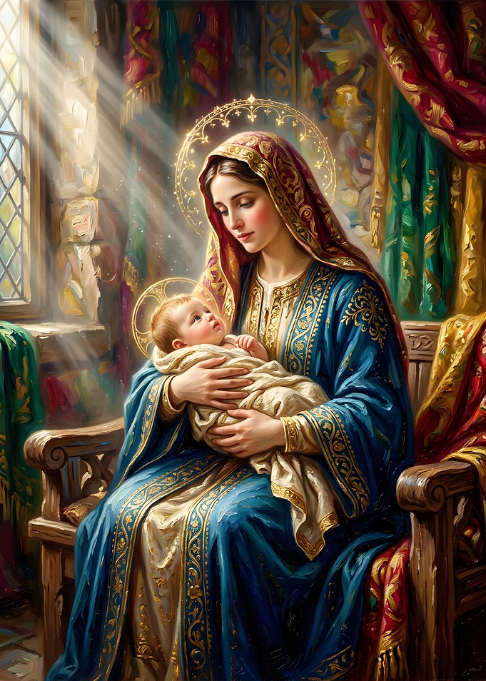 Virgin Mary Holding Baby Jesus
