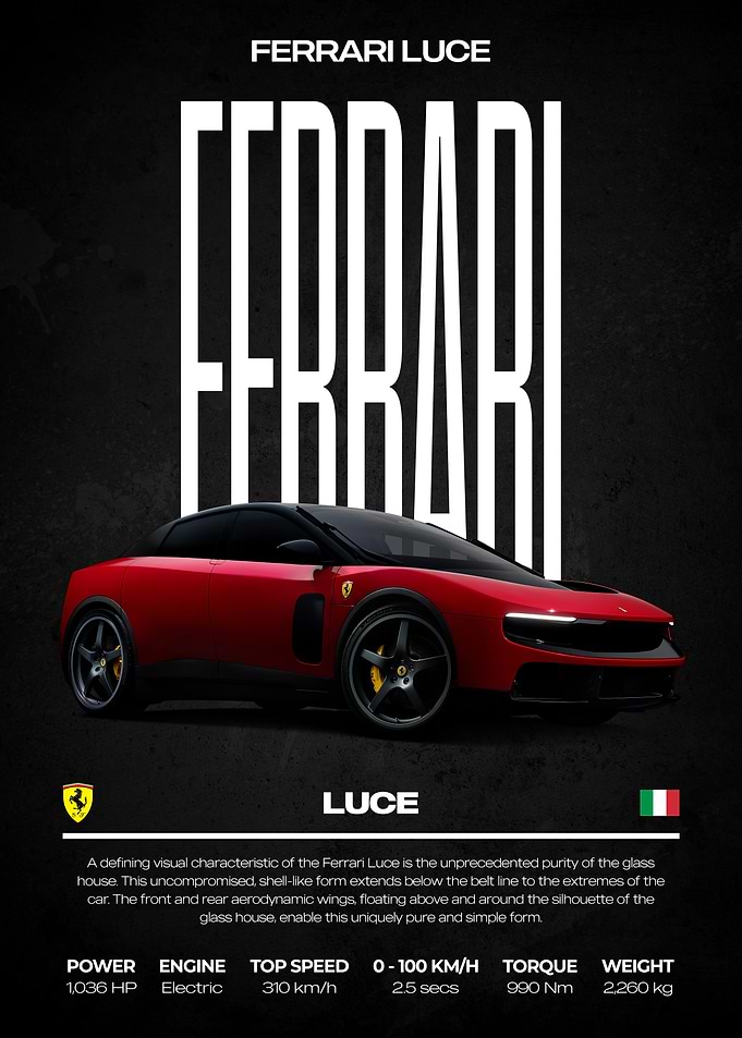 Ferrari Luce Car Poster