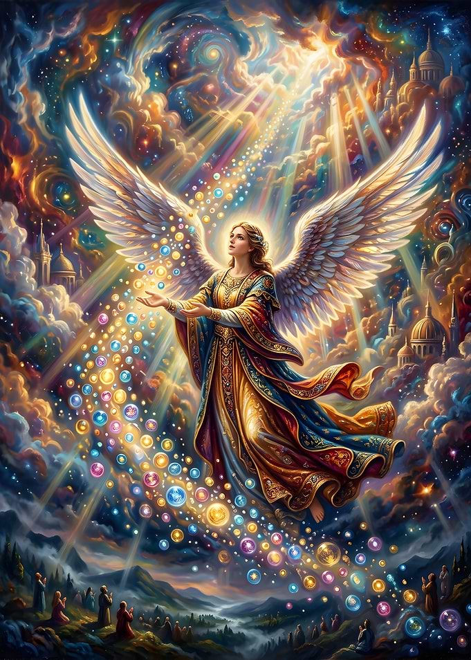 Celestial Angel Blessing the Earth