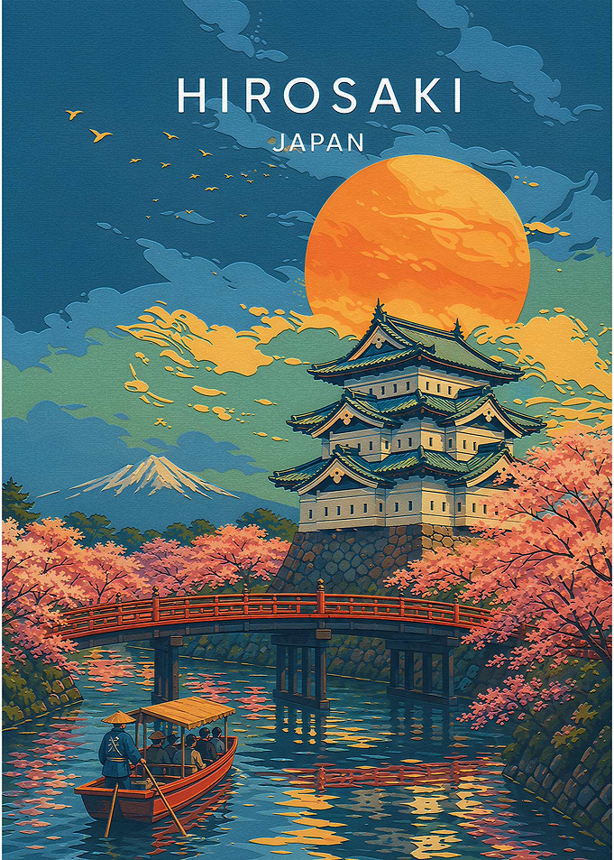 Hirosaki Japan Travel Poster