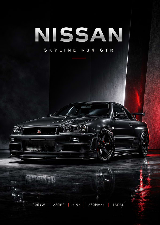 Nissan Skyline R34 GTR Poster