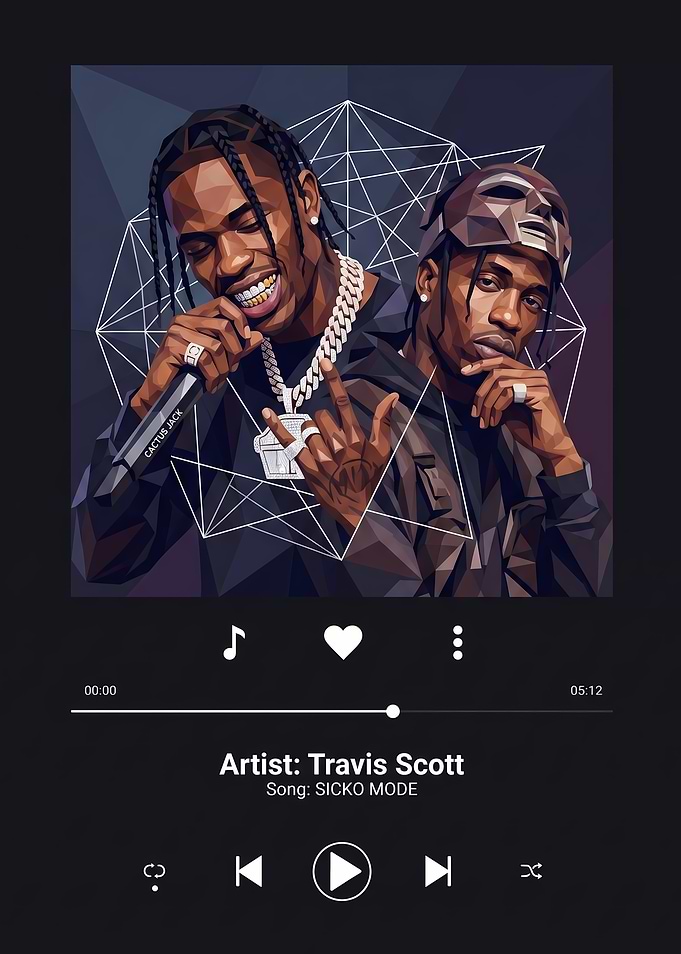Travis Scott Sicko Mode Music Poster