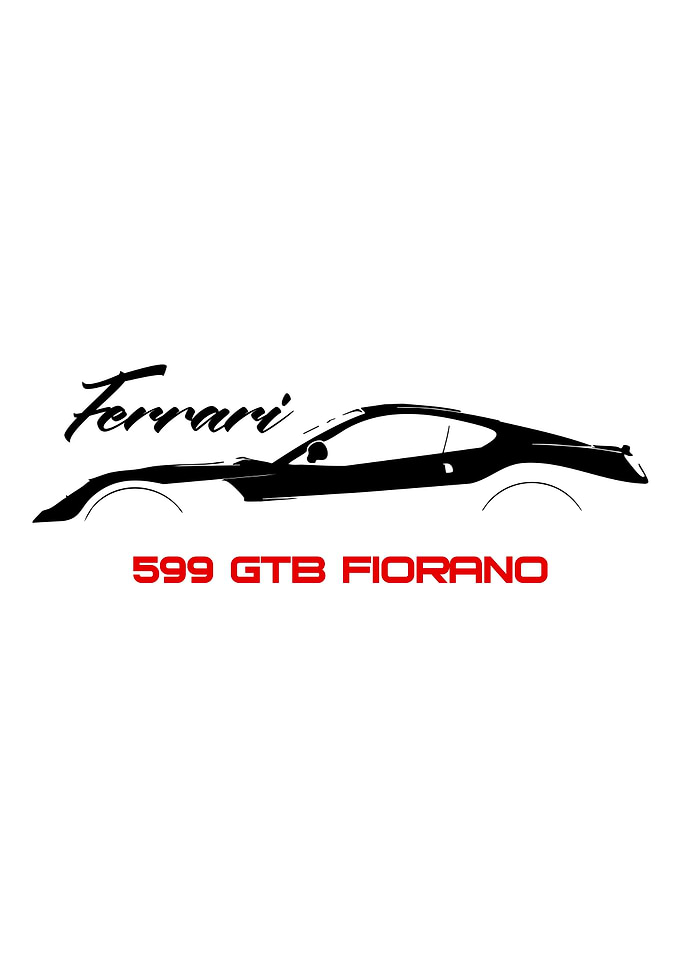 Ferrari 599 GTB Fiorano Silhouette Poster