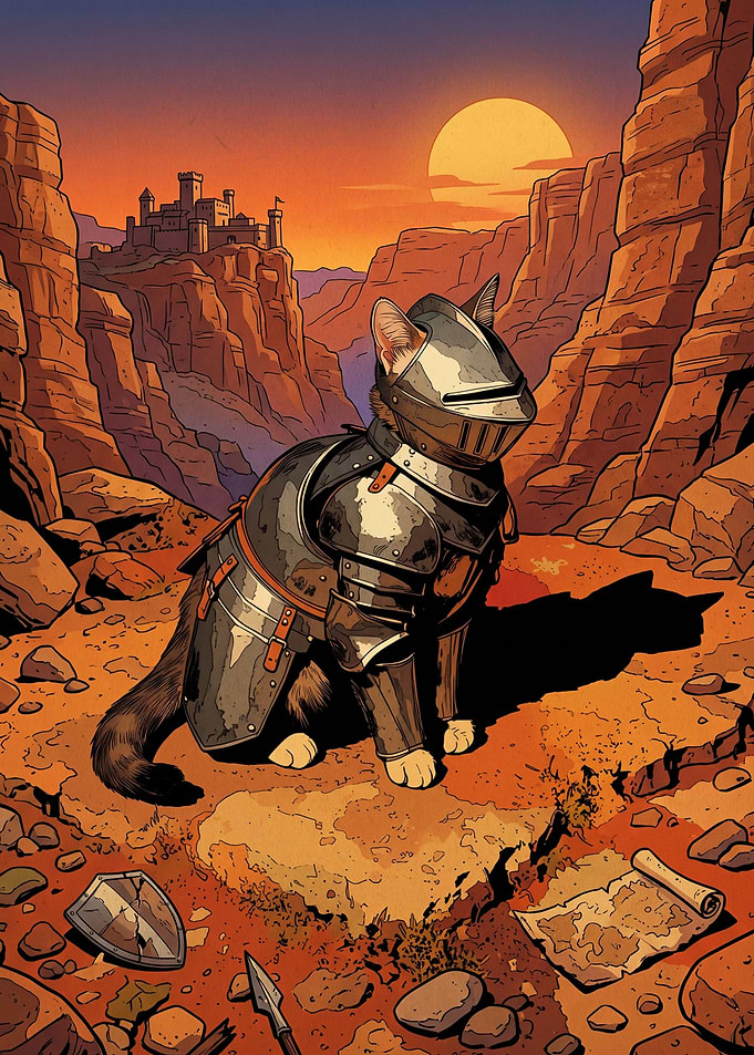 Knight Cat in Desert Canyon