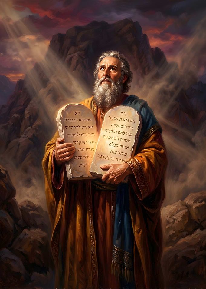 Moses Holding the Ten Commandments