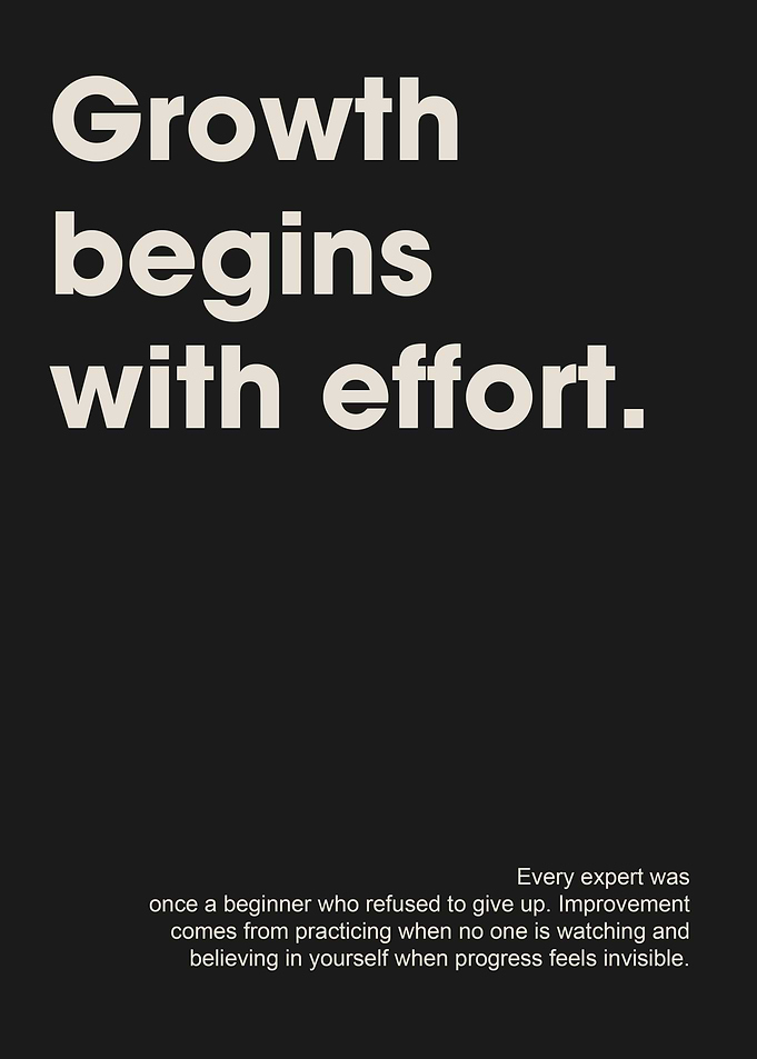Growth Begins With Effort Quote Poster