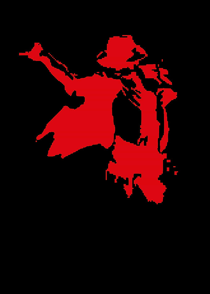 Michael Jackson Red Silhouette Graphic