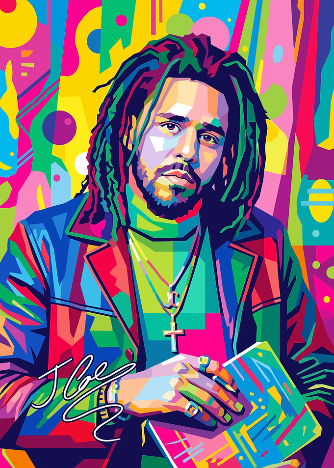 J. Cole Pop Art Portrait