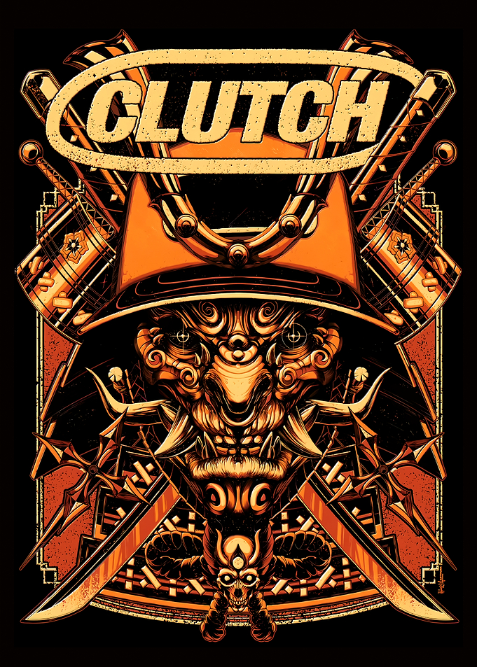 Clutch Samurai Oni Mask Graphic