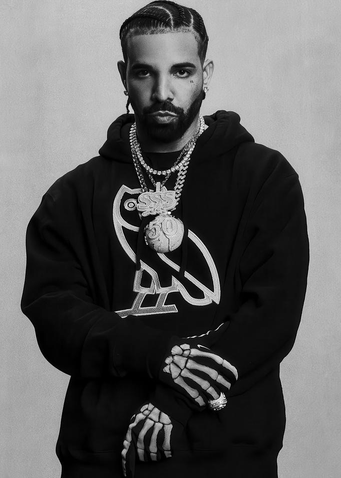 Drake Wearing OVO Skeleton Hoodie