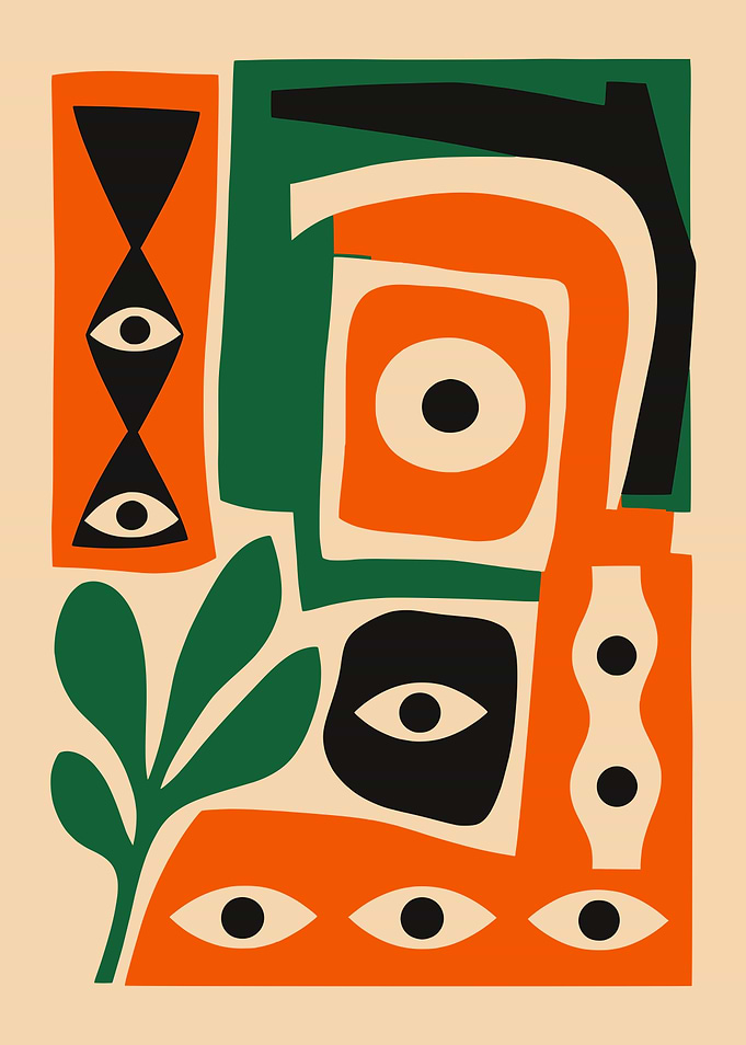 Abstract Matisse-Inspired Eye Art Print