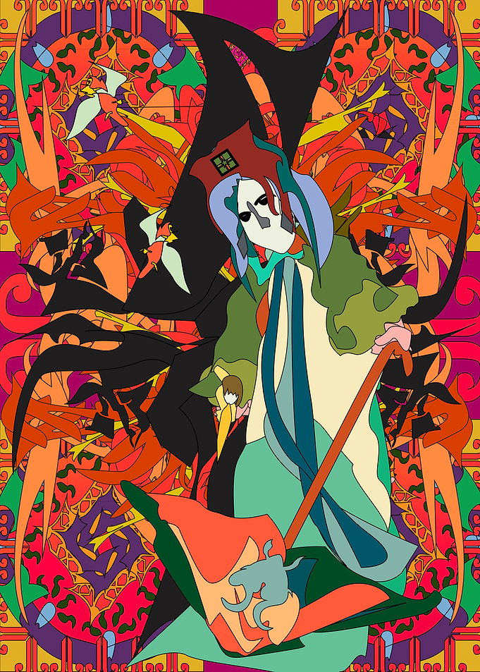 Abstract Anime Style Character Illustration