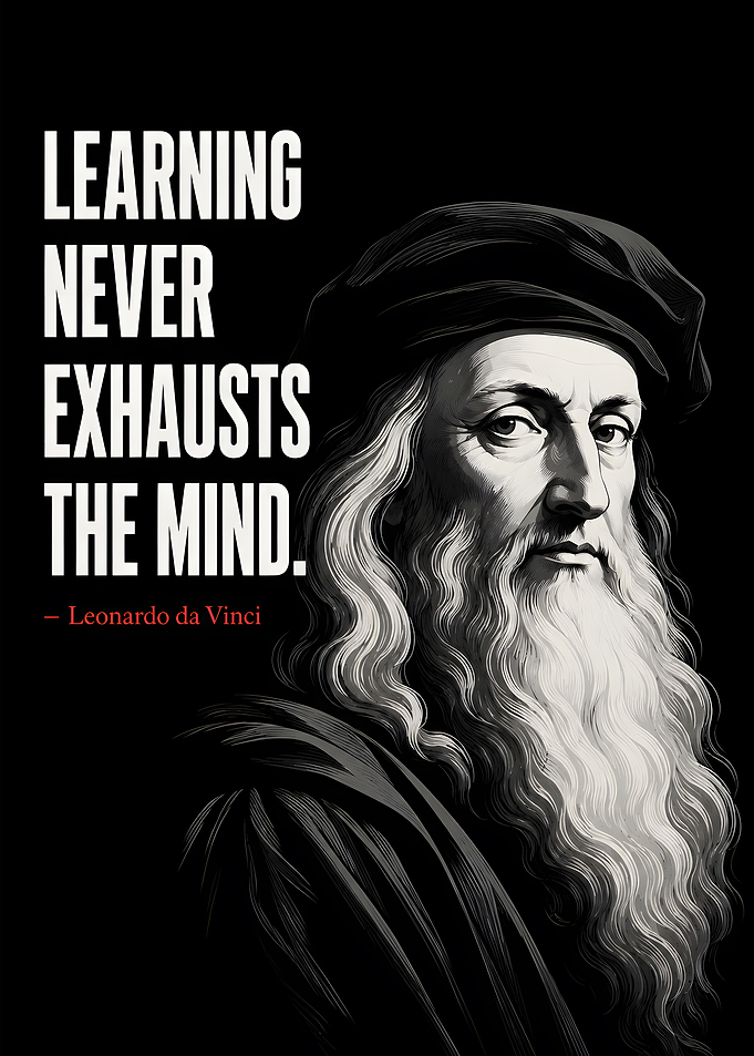Leonardo da Vinci Inspirational Quote Poster
