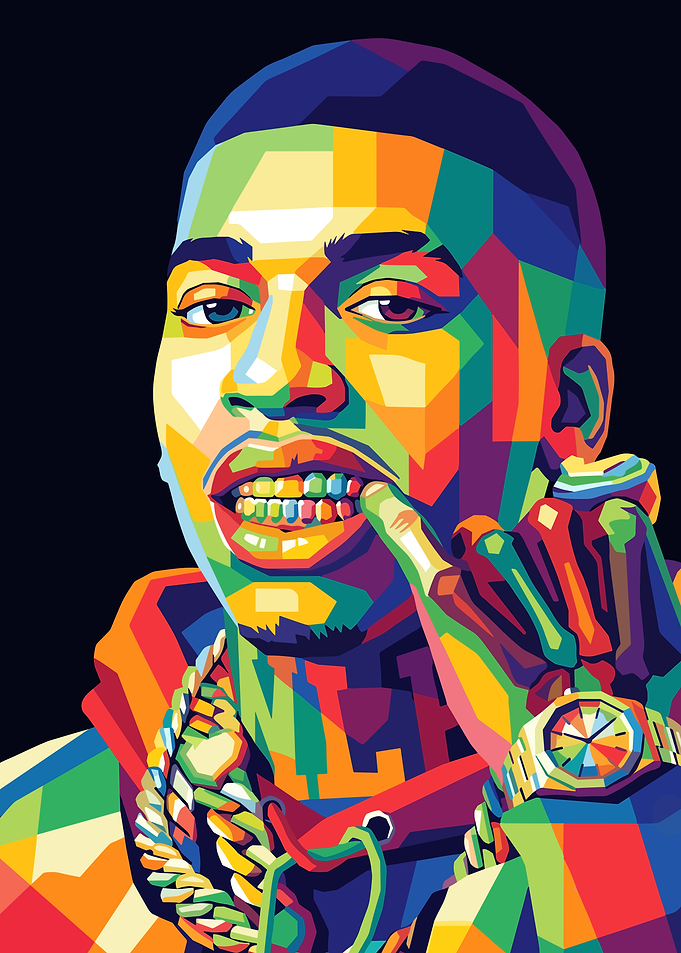 Colorful Pop Art Portrait of NLE Choppa