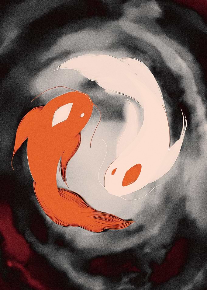 Koi Fish Yin Yang Symbol
