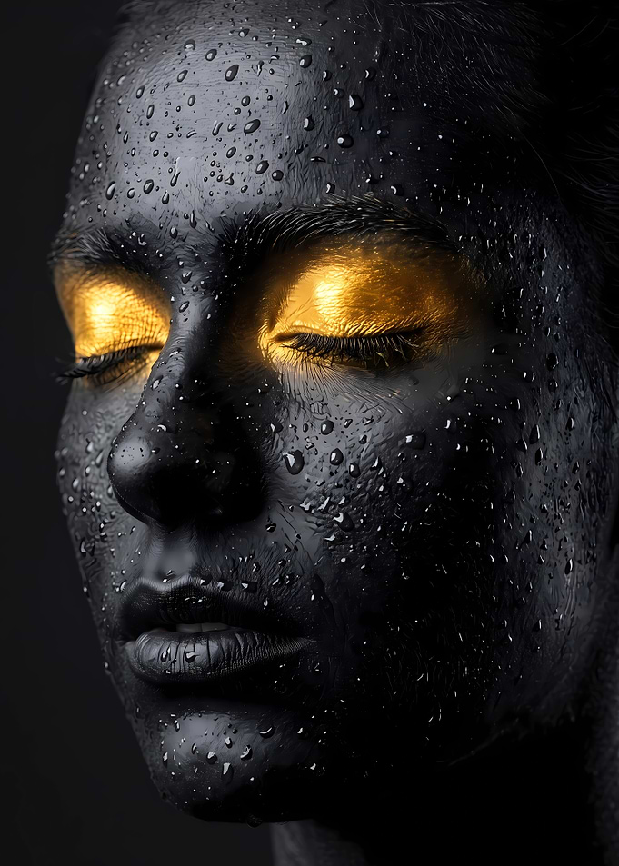 Black and Gold Face Art