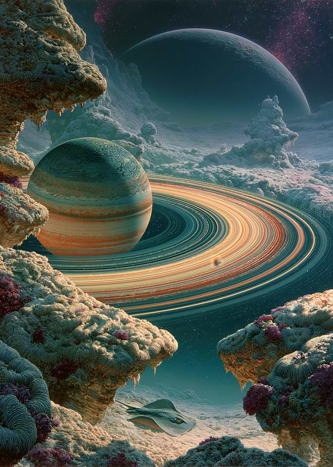 Stingray Swimming on Alien Planet